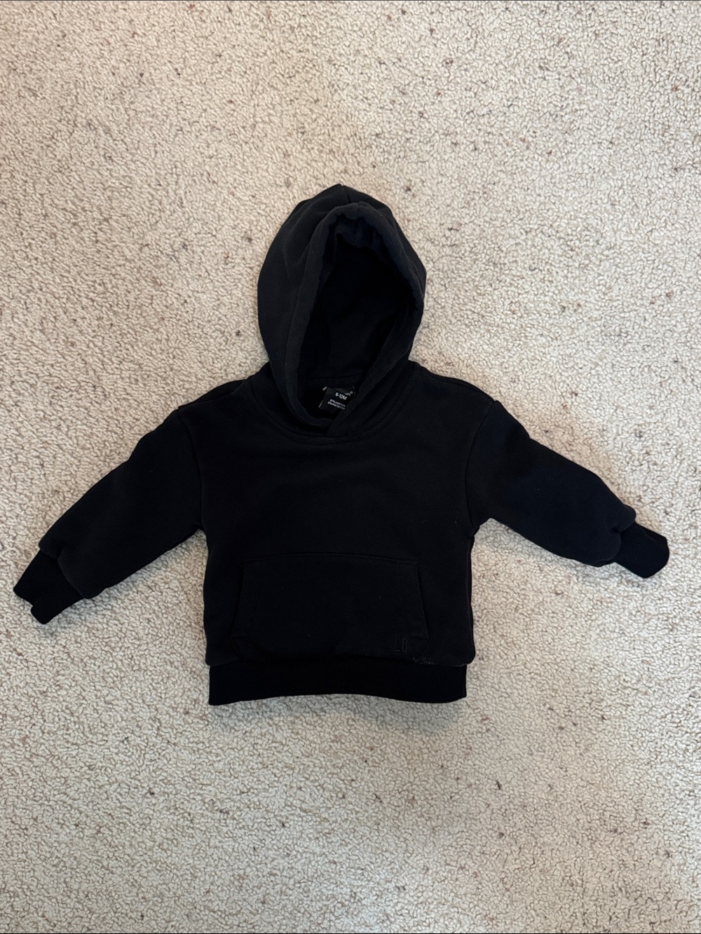 Little Bipsy Black Kids Pullover Hoodie with Kangaroo Pocket